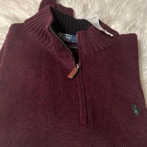Sweater size large polo by Ralph Lauren color wine 100% cotton